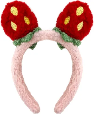 Produktbild von Oblique Unique Haarreifen Erdbeere Erdbeer Haarreif für Fasching Karneval Motto Party - rosa