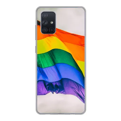 Produktbild von MuchoWow® Handyhülle Schutzhülle Hülle für Samsung Galaxy A51 Foto einer Regenbogenflagge Silikon Softcase Handy Hülle - Schutzabdeckung