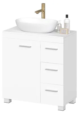 Produktbild von Badezimmerschrank Waschbeckenschrank mit Beinen | Weiß | 60x30x64cm