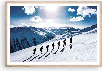 Produktbild von Gerahmtes Poster - Rahmen in heller Eiche - Berg Wanderung Gipfel - 91,5x61 cm - Wand Bild - Wanddeko - Wandbilder - Kunstposter - Wandposter - Bilderrahmen - Bilder - Kunstdruck - P2NAA91x61-4803