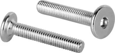 Produktbild von Flachkopfschrauben M6 Möbelschrauben Möbelverbinder 35mm Typ KF mit Innensechskant ISK 4mm - 10 Stück