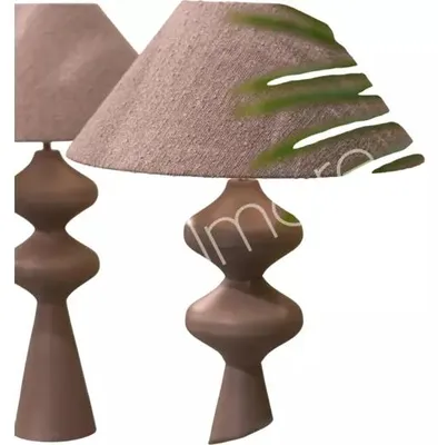 Productafbeelding van Tafel lamp, aluminium/taupe, 18x18x62 cm