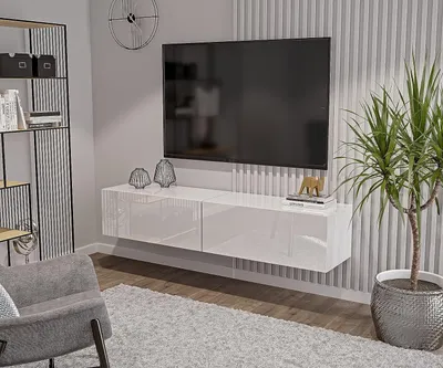 Produktbild von TV-Lowboard Weiß TV Hängeboard Full Glänzend TV-Schrank Modern Lowboard