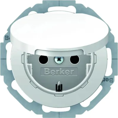 Immagine prodotto di Presa Schuko polare bianca/lucida con coperchio a cerniera - Presa 47442089