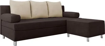Produktbild von MIRJAN24 Schlafsofa Dover mit Bettkasten und Schlaffunktion, Bettsofa, Couch vom Hersteller (Sofa mit Polsterhocker, Farbe: Alova 68 + Alova 07)