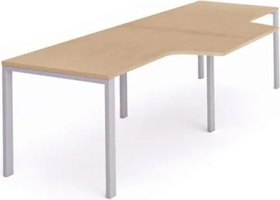 Produktbild von Mehrfacharbeitstisch Total L-Form BxTxH 320x120/80x73cm Gestell grau Platte Melamin buche.