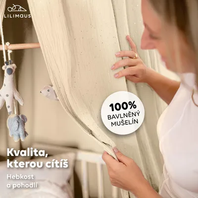 Obrázek produktu pro Baldachýn krémový se zlatou aplikací - nebesa do dětského pokoje