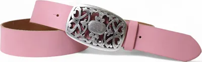 Produktbild von Ledergürtel Damen Echtleder 4 cm, florale Blumen-Schnalle, Retro, FRONHOFER