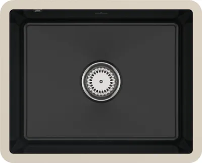 Produktbild von Villeroy & Boch 331001R7 Subway 60 SU Keramikspüle Unterbau Unterschrankbreite ab 60 cm Pure Black Handbetätigung - inkl.