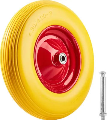 Image de Roue pour brouette caoutchouc plein - jaune