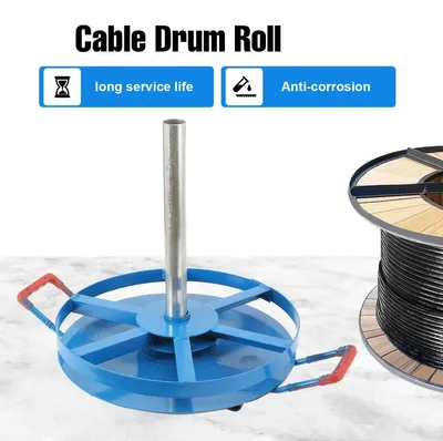 Obrázek produktu pro Naviják na kabel – ocelový naviják – nosnost 300 kg – 2 protiskluzové rukojeti – pro venkovní použití – pro vícevodičové kabely