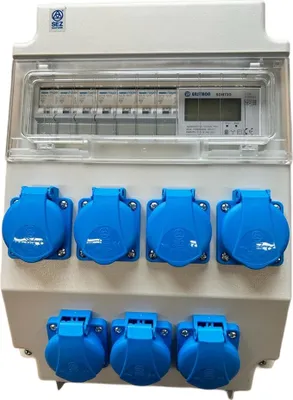 Produktbild von Wandverteiler Stromverteiler 7x 230V Schuko mit HAGER Sicherungen LS / Stromzähler / 3 Phasen ROS11/x-25/S 95H-2