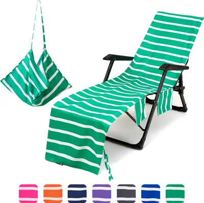 Produktbild von Schonbezug Für Gartenlieg, Strandliegenauflage, Sun Lounger Bezug, Pool Liegestuhlabdeckung,Handtuch Liegen-Frottee Auflage Schonauflage Bezug Liege, Strandkorbbezug Aus Mikrofaser (Grün)