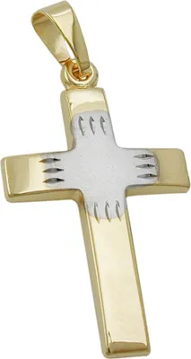 Produktbild von Anhänger 21x14mm Kreuz bicolor 9Kt GOLD bicolor 21x14mm