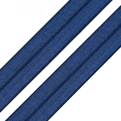 1m Einfassband 20mm hochelastisch gefalzt Meterware Faltgummi marineblau
