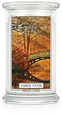 Obrázek produktu pro Kringle Candle Amber Wood, velká vonná svíčka s dvěma knoty (624 g)