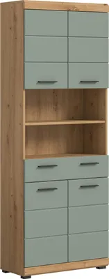 Produktbild von Kopie von Hochschrank breit Scout | mit Schubkasten | Salbei / Artisan Eiche #1