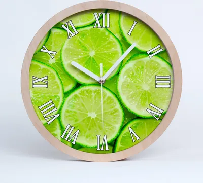 Produktbild von Holzuhr 30fi cm wanduhr - weiße Spitzen - Limette