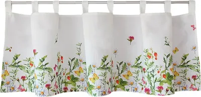 Produktbild von Scheiben-Gardine Landhaus-Stil Blumen Frühling Sommer 120 x 45 cm