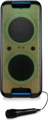Produktbild von MEDION PX-1 Plus Partybox (Akku, mit Mikrofon, tragbarer Bluetooth Lautsprecher groß, Musikbox, Verschiedene Lichteffekte, Partylautsprecher mit Karaoke, 2 x Mikrofonanschluss, AUX, USB)