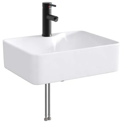 Zdjęcie produktu dla Umywalka do łazienki Matowy czarny 48,5 x 37,5 x 13 cm Metal