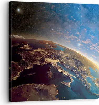 Produktbild von Bild auf Leinwand - Leinwandbild - Kosmos Erde - 30x30cm - Wand Bild - Wanddeko - Wandbilder - Leinwanddruck - Bilder - Kunstdruck - Wanddekoration - Leinwand bilder - Wandkunst - AC30x30-3809