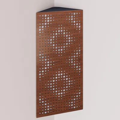 Produktbild von 2er-Pack – Schmale akustische Eck-Bassfalle mit Samtstoff | 50x23x10 cm |Reflexion - Schalldämmung | [REBAT - Nussbaum |Weiß]