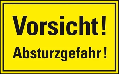 Produktbild von Dreifke® Schild I Hinweisschild Vorsicht! Absturzgefahr!, Kunststoff, 300x200mm