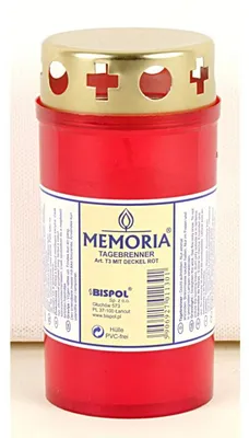 Image de 20 bougies journalières avec couvercle, 12 cm, bougies de deuil pour tombes, cimetière, rouges ou blanches