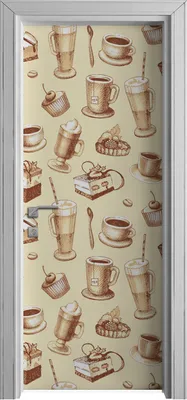 Produktbild von Tür Selbstklebende 80x210 cm Türfolie Türtapete Klebefolie - Beerenkuchen und Schokolade