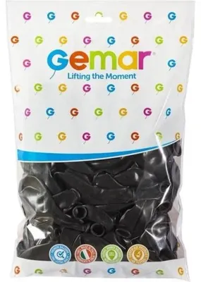 Produktbild von Pastellfarbene schwarze Luftballons, 23 cm, 100 Stück – Godan