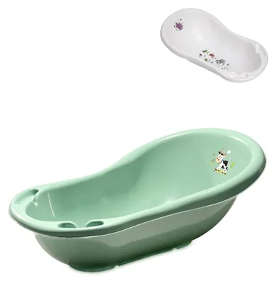 Produktbild von Lorelli Babybadewanne Hippo Ablagefcher 84 cm lang ergonomische Form ab Geburt dunkelgrn