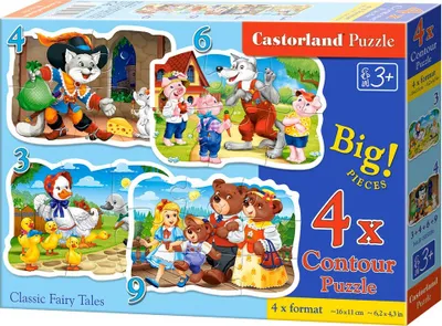Image de Puzzle 4 en 1 (3+4+6+9 pièces) Contes Classiques 5086