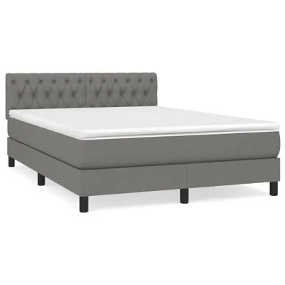 Obrázek produktu pro vidaXL Postel Boxspring s matrací Dark Grey 140x200 cm Látka