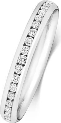 Produktbild von 18 Karat (750) Weißgold Halb Eternity Diamant Trauring/Ehering/Hochzeitsring Brillant-Schliff 0.23 Karat G - SI1, 51 (16.2); TRS1878618KWRSL