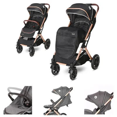 Produktbild von Lorelli Kinderwagen Storm Buggy, Fußabdeckung, PolyurethanRäder, Sonnendach, verstellbar black