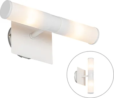 Produktbild von QAZQA - Moderne Bad I Badezimmer-Wandleuchte weiß IP44 2-flammig - Bath - Stahl Länglich - LED geeignet G9