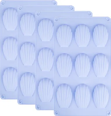 Produktbild von 4x Silikon Madeleine Backformen Bärentatze Madeleinebackform Kuchen Muschel