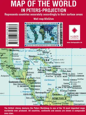 Produktbild von Poster Weltkarte Petersprojektion, englisch (ca. 82,5 x 52,3 cm)
