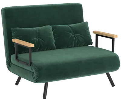 Productafbeelding van 4-in-1 slaapbank met slaapfunctie, fluweellook, 183x98,5 cm, groen