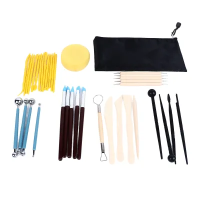 Imagen del producto de Kit de herramientas para arcilla, kit de herramientas para arcilla polimérica, herramientas de modelado para arcilla polimérica, herramientas de modelado para arcilla cerámica, juego de herramientas para arcilla que se seca al aire, herramientas para alfarería