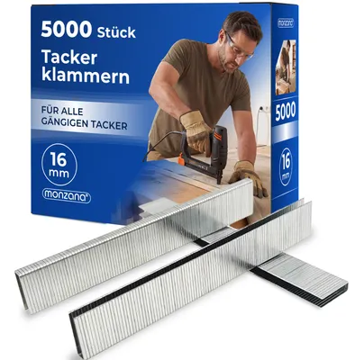 Productafbeelding van Spijkers voor tacker - 5000 stuks - Lengte = 16 mm, Breedte = 5,8 mm