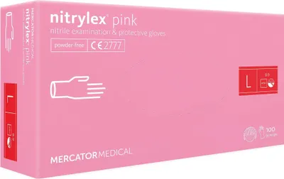 Produktbild von Nitrilhandschuhe 100 Stück 9-L Nitrylex Pink
