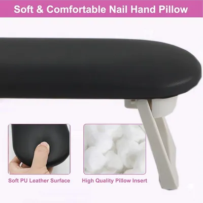 Handstütze für Maniküre, Mikrofaser-Leder Handkissen für Nägel