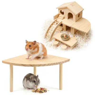 Productafbeelding van Hamsterhuis met Kletterladder van Natuurlijk Hout en Tunnelsysteem