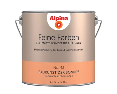 Produktbild von Alpina Feine Farben Wandfarbe No. 43 Baukunst der Sonne - gebranntes lehmorange 2,5 L