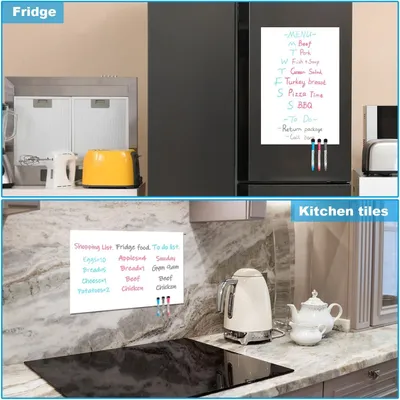Produktbild von Famanu Whiteboardfolie A3 - selbstklebend, glatte Oberfläche, schmutzabweisend - inklusive 3 Whiteboardstifte