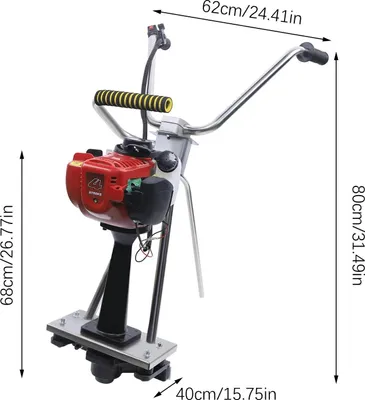 Obrázek produktu pro Betonová vibrační deska – vibrační prkno – čtyřtaktní benzínový motor – 35,8 cm³ – 900 W – síla vibrací 260 kg – nerezová ocel – nádrž 0,65 l – béžová barva