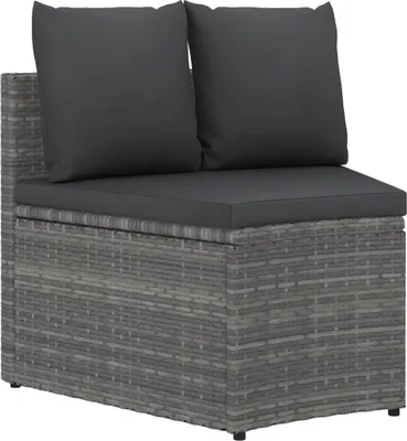 Produktbild von vidaXL 2-tlg. Garten-Sofagarnitur mit Auflagen Poly Rattan Grau