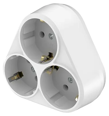 Produktbild von Braytron kompakter 3 Fach Mehrfachstecker Steckdosenadapter Steckdosen Typ F Steckdosenverteiler Dreiecksform